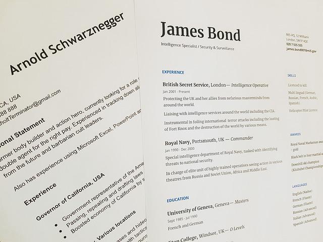 two examples of resumes
